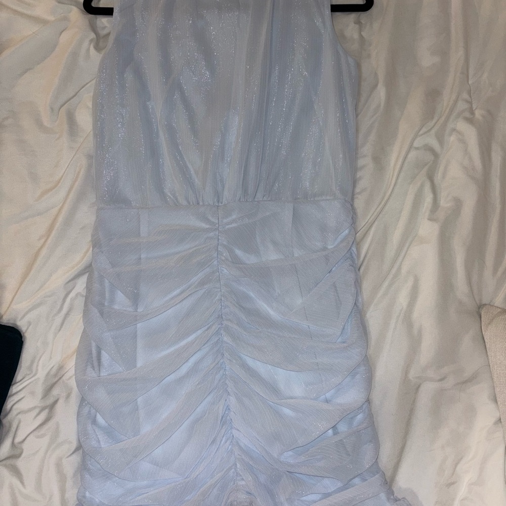 Aqua Light Blue Ruffled Dress - Picture 3 of 3